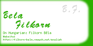 bela filkorn business card